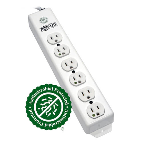 Tripp-Lite PS-602-HG Tripp Lite Power Strip Medical 120V 5-15R-HG 6 Outlet 1.5Ft Cord Metal